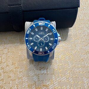 Invicta Blue Dive Watch | Rubber Strap | Brand New Battery | Case Size > 40mm